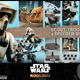 A shot of the various details and accessories included with Hot Toys' Scout Trooper bundle.